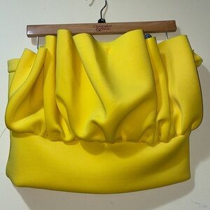 Womens New York & Company Yellow Elegant Crop Top